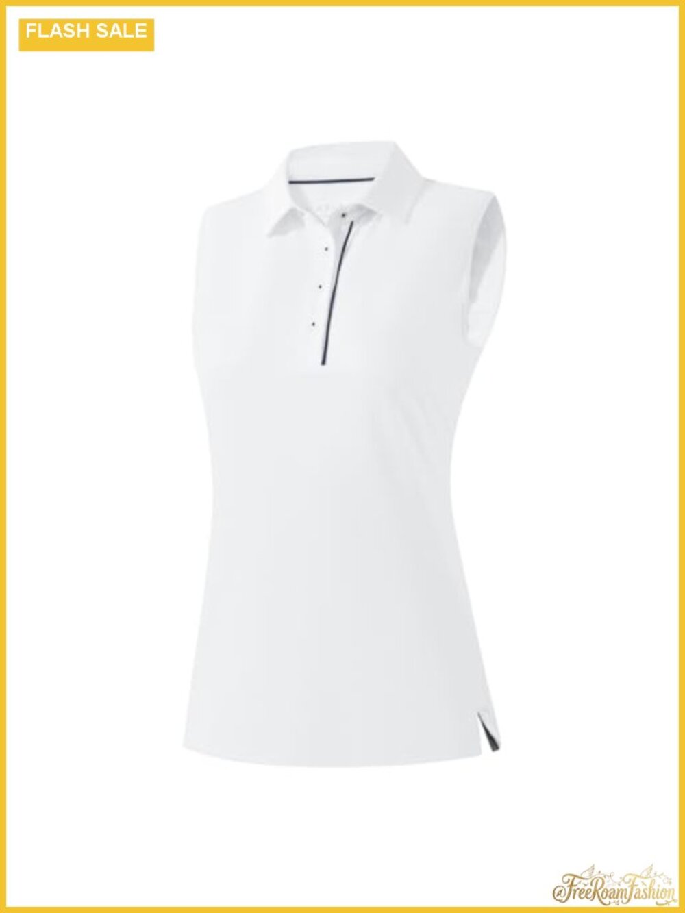 Women's Sleeveless Golf Polo Shirt 4-Button Collar Quick Dry UV Protection